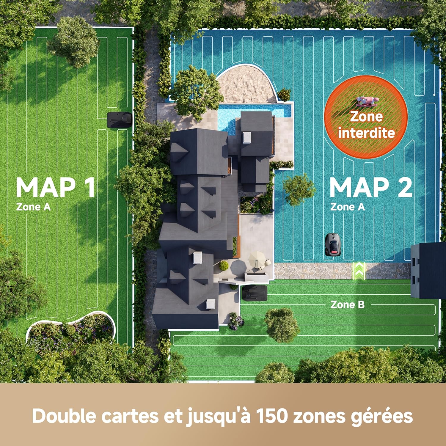 MOVA - LiDAX Ultra série - 1600 m² - 4G, IA, LiDAR 3D, coupe 5 cm, LiDAX Ultra 1600