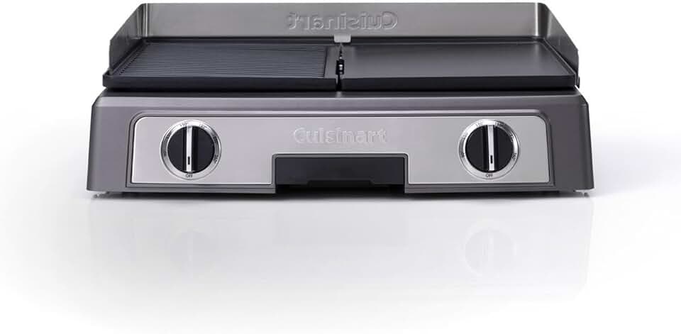 Cuisinart - Plancha double face - grande taille - 2 zones, 260°C, plaque amovible