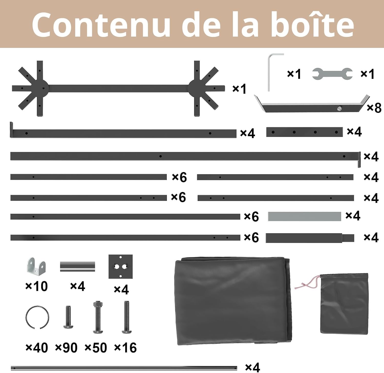 Devoko - tonnelle aluminium jardin série extérieure - 3x4m - imperméable, anti-UV, résistante hiver