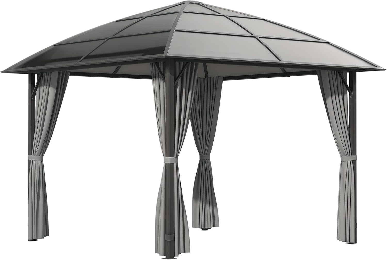 Outsunny - pavillon jardin aluminium 3x3m toit polycarbonate UV60+