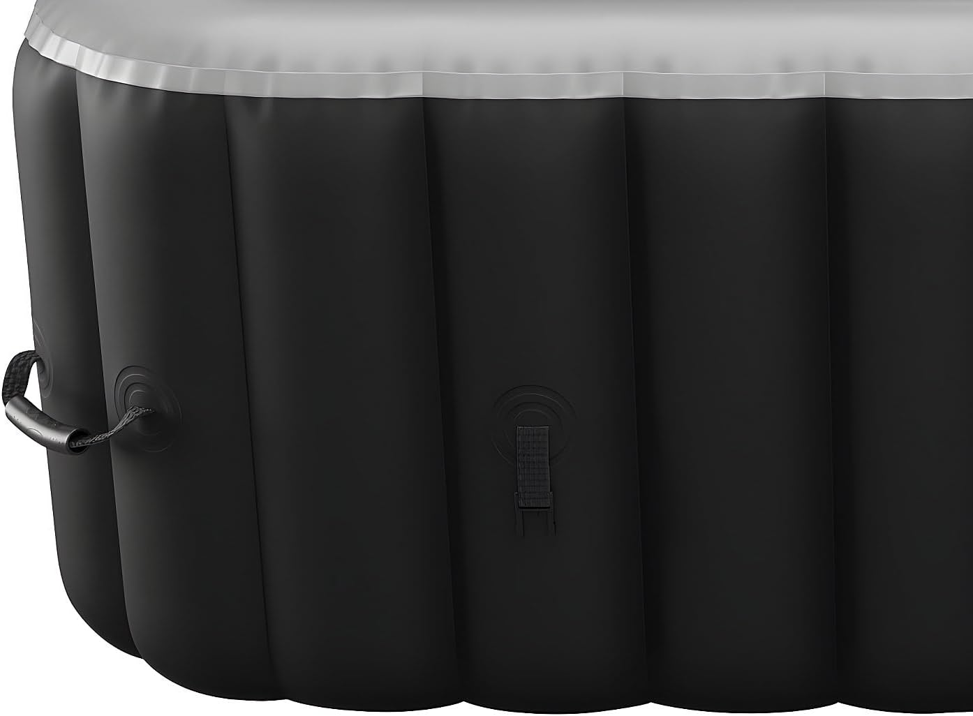Vente-unique - Spa Gonflable carré 6 Places - L185 x P185 x H65 cm - 140 Buses d'air - Noir et Gris - B-Cosy II