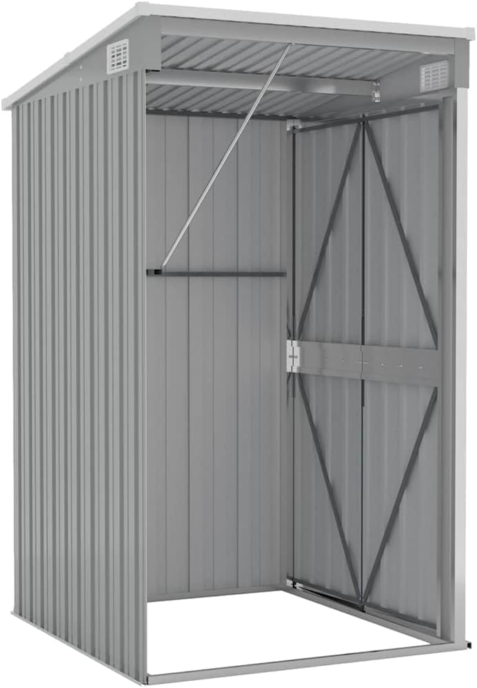 Générique Remise de Jardin Murale Gris 118x100x178 cm Acier galvanisé,Structures extérieures, Cabanes & abris de Jardin,316218