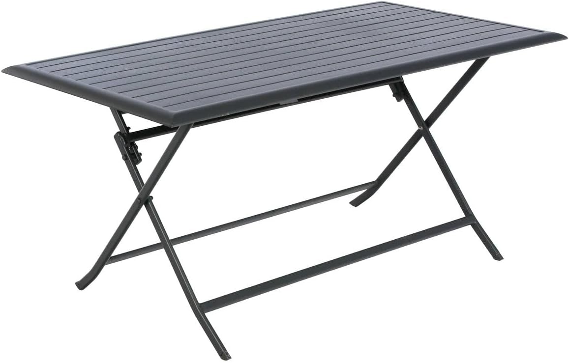 Hespéride - Azua table de jardin pliante 6 places, aluminium gris
