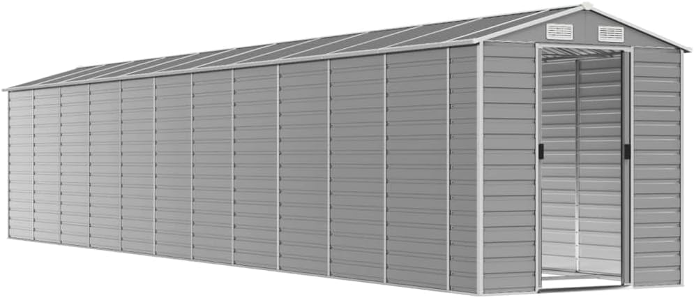 vidaXL Abri de Jardin Gris Clair 191 x 980 x 198 cm en Acier galvanisé