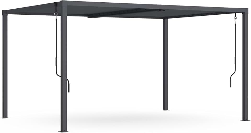 IDMarket - Pergola bioclimatique Acier 3x4m Gris Anthracite