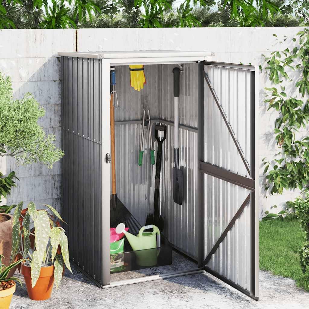 Abri de jardin - gris - 88x89x161 cm - acier galvanisé, robuste