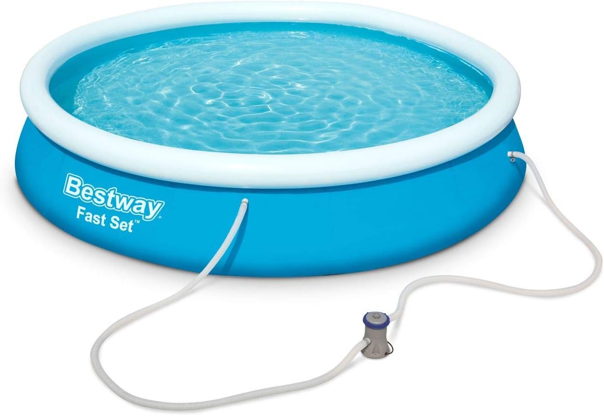 Bestway Piscine gonflable ronde avec pompe de filtration à cartouche, diamètre 3,66 m, hauteur 76 cm