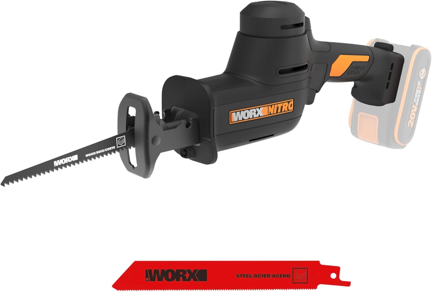 WORX - Scie sabre 20V, 26mm, brushless, vitesse variable, WX501.9