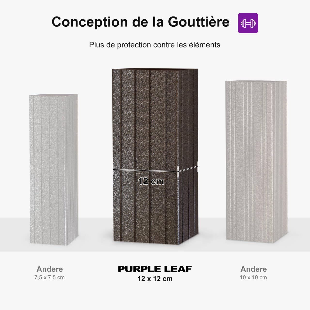 PURPLE LEAF - Double Toit Bronze - 6x3,65m - Rideaux épais, moustiquaire, gouttière, poteaux renforcés
