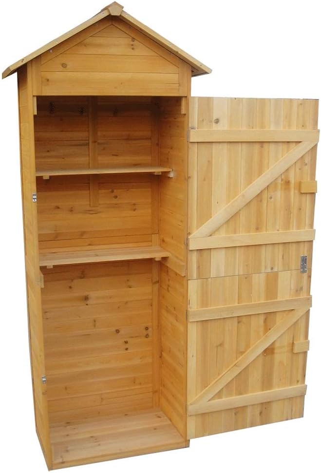 Melko - abri de jardin XXL - 79x49x190 cm - bois, toit pointu, armoire