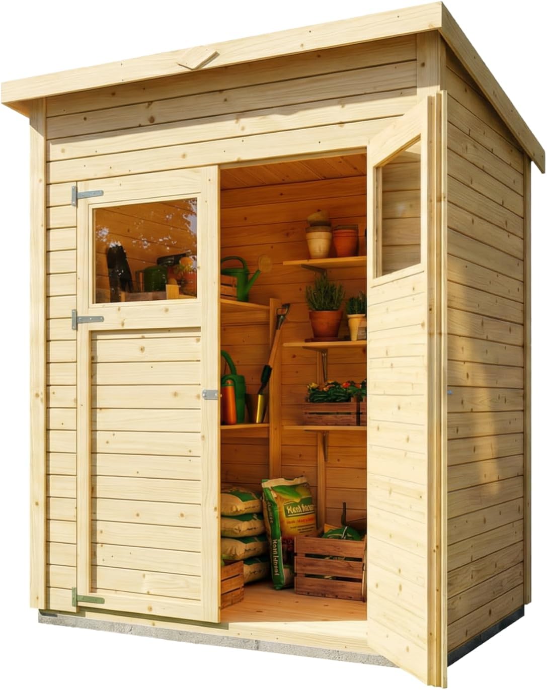 Abri de jardin en bois - 2,2 m², toit monopente, jardin