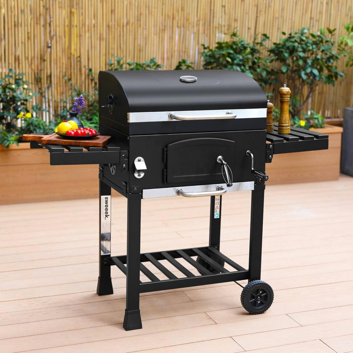 Alice - Bernard Noir - barbecue charbon, fumoir, tablettes, récupérateur