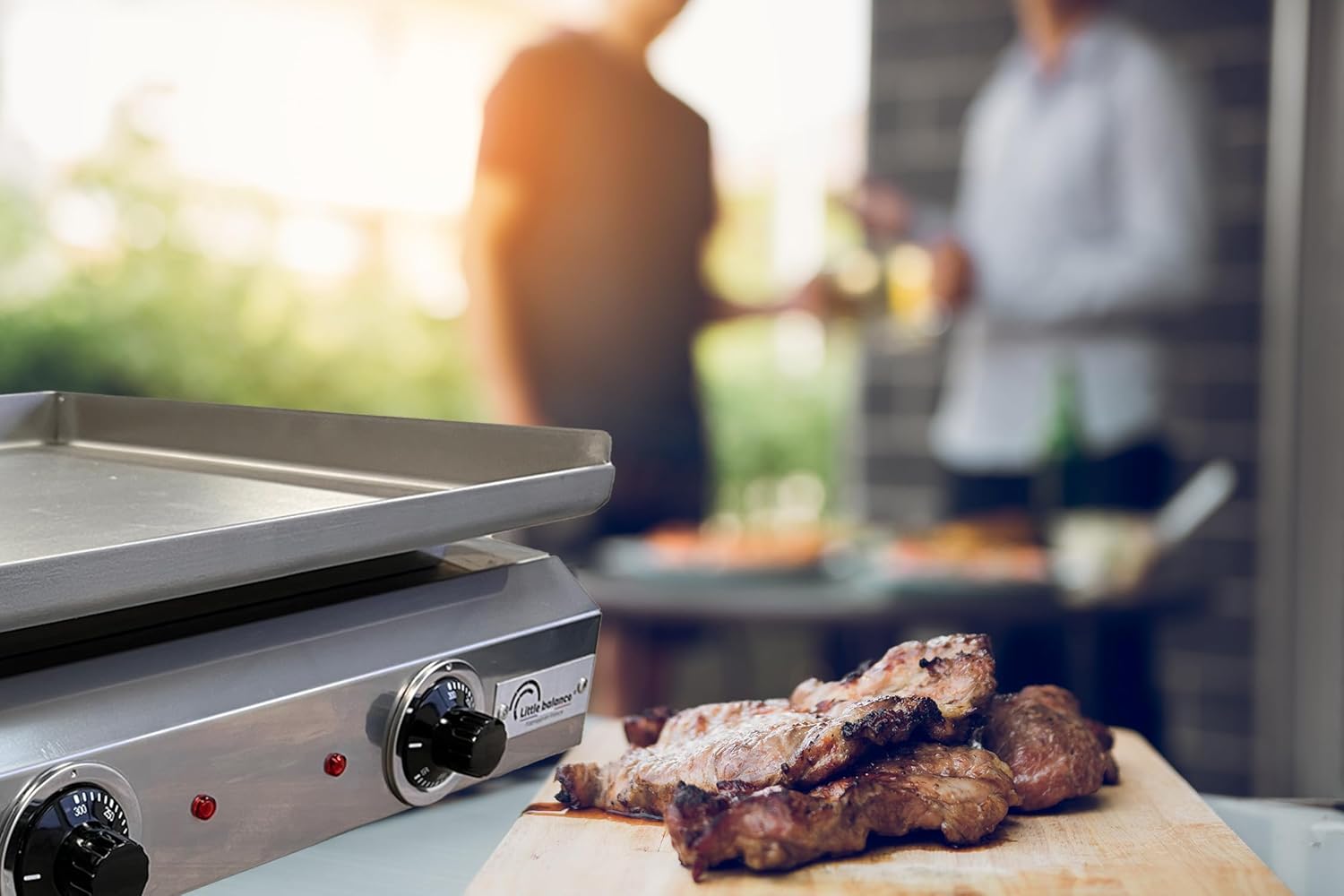 Little Balance - Plancha électrique 2 zones inox 3000W, 60x40cm - 8679
