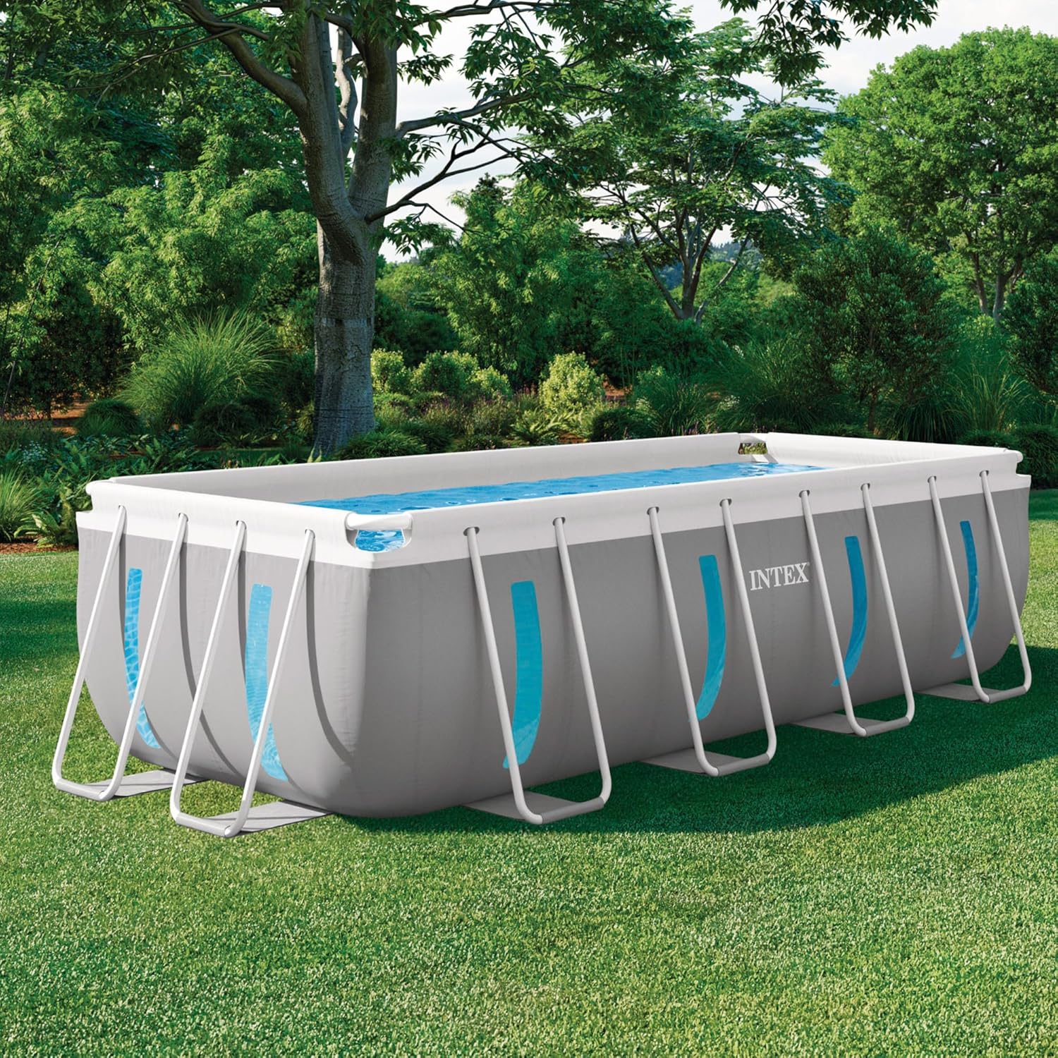 Intex - Clearview tubulaire - 4x2x1,22m - kit piscine rectangulaire