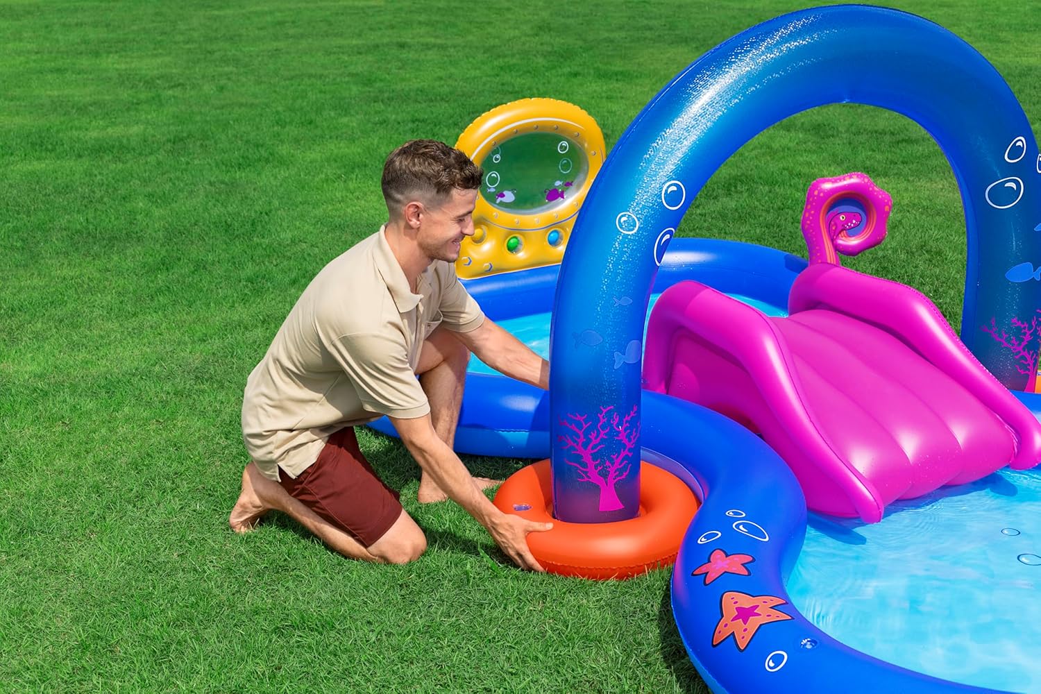 Bestway - Aire de Jeux Gonflable avec Piscine pour Enfants Bestway Sea Odyssey - 330 cm x 188 cm x 117 cm - Multicolore