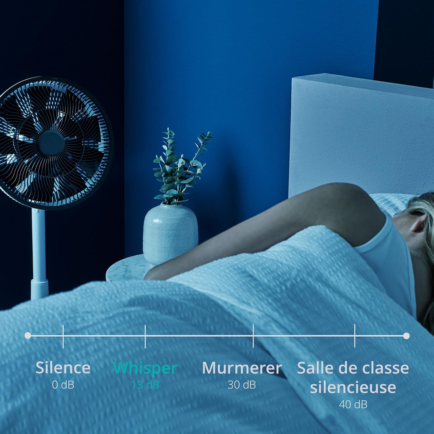 Duux Whisper Blanc - Ventilateur silencieux sur pied - Ventilateur sur pied avec télécommande - Minuterie incluse 26 vitesses - Ideal pour toutes les salles