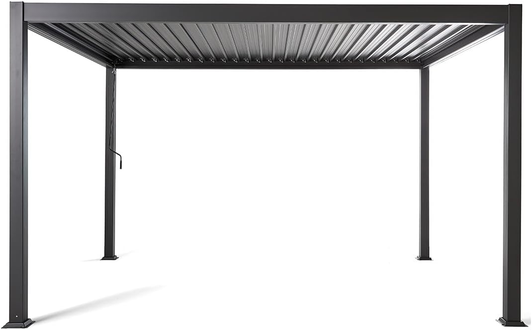 Bestmobilier - Cherry série - pergola bioclimatique 4x3m - aluminium gris anthracite