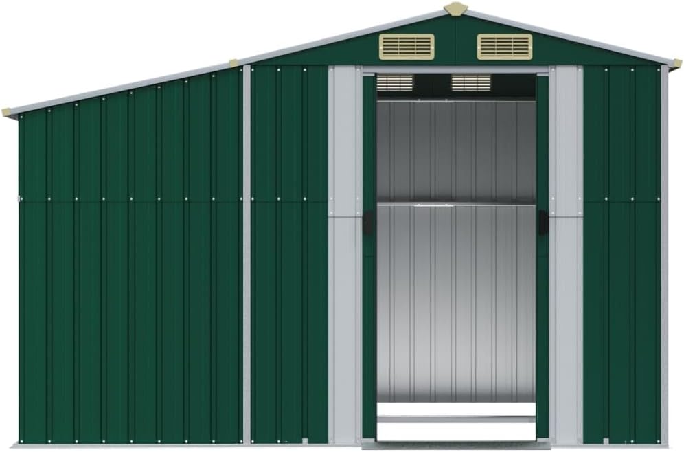 ADWOA Abri de Jardin Vert 277x192,5x179 cm Acier galvanisé,Abris De Jardin,Abri De Stockage pour Jardin,Abri D'Outils De Jardin