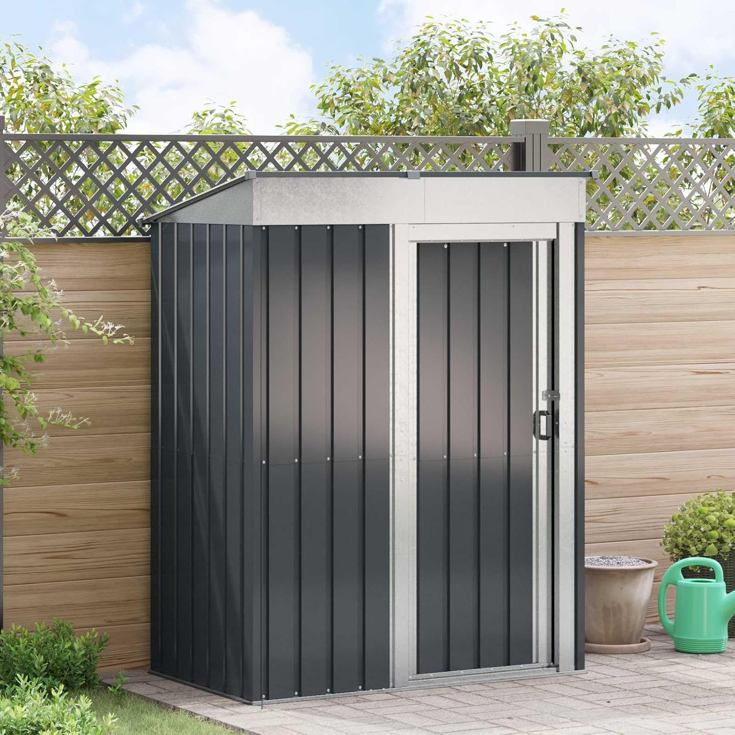 vidaXL - Cabanon de jardin - 137x81x180 cm - abri métal robuste