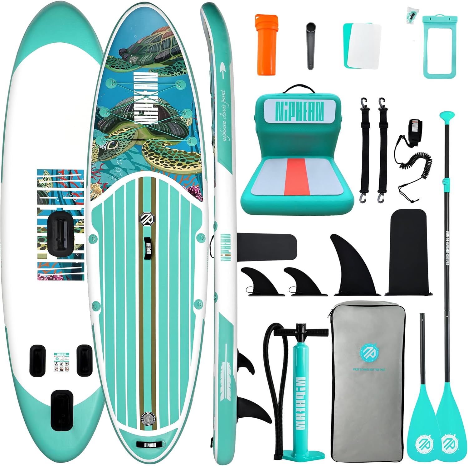 Niphean - Paddle gonflable adulte 320cm, 200kg, 2 pers, siège