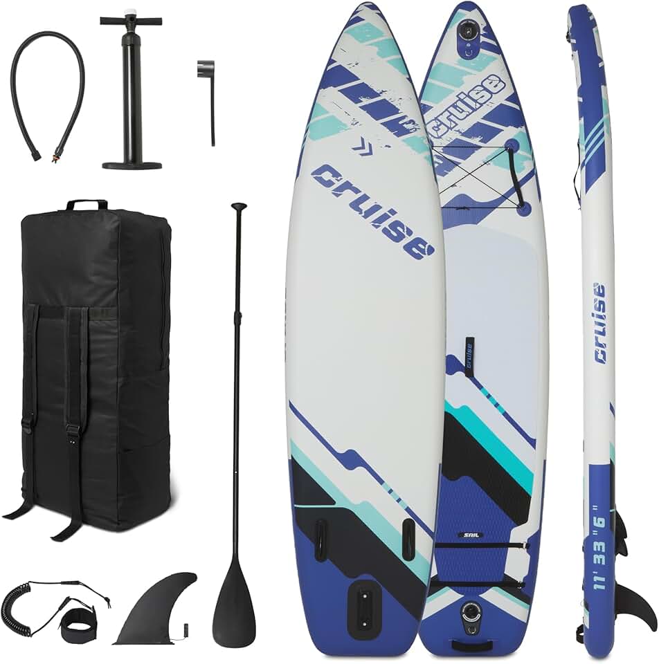 etevila Basics - planche à pagaie, 335x84 cm, kit accessoires complet, bleu