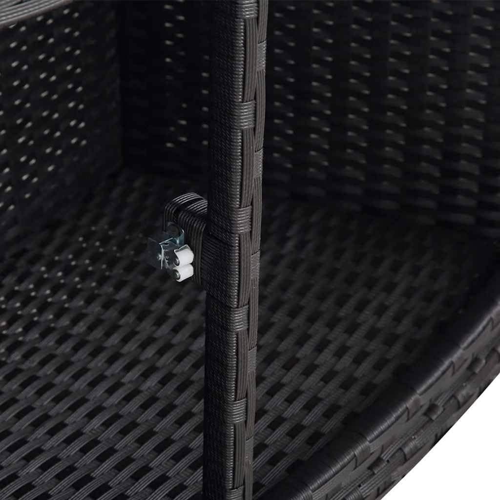 vidaXL - Cadre bain à remous - résine tressée noire - marches intégrées, résistance intempéries