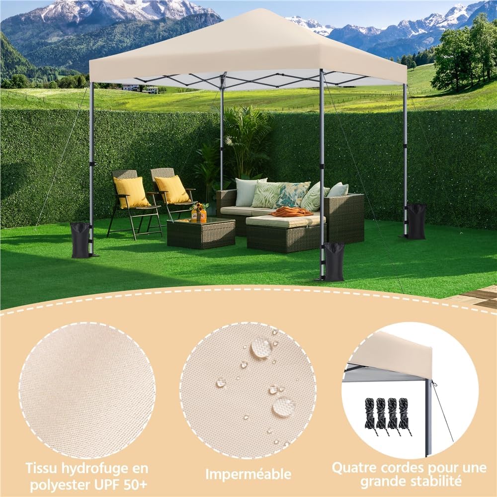 Yaheetech - Tonnelle pliante 3x3m - avec sac, sacs de sable, chevilles