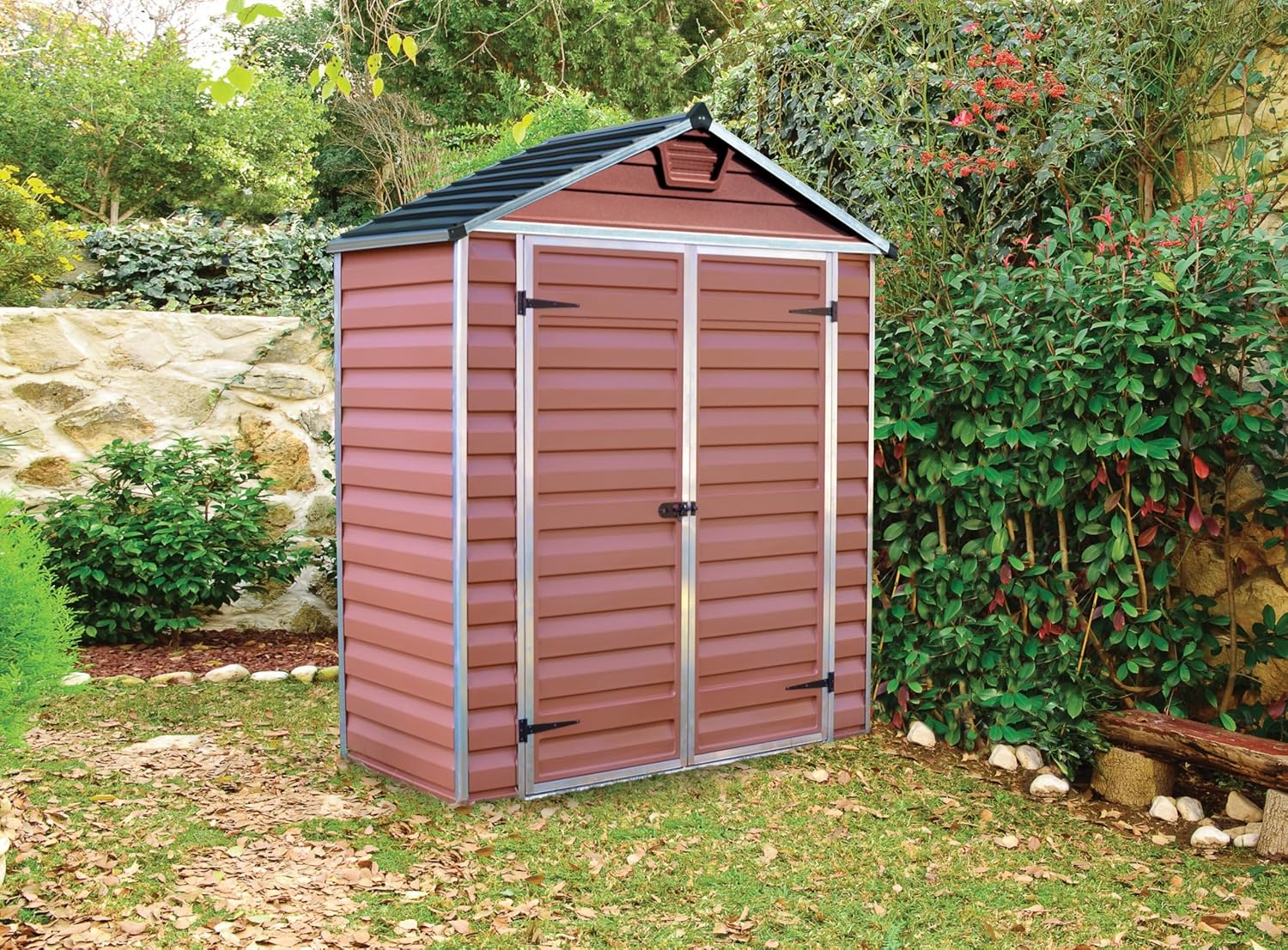 Abri de Jardin en Kit Skylight 1.7m², Cadre en Aluminium, Panneaux en Polycarbonate, Ambre