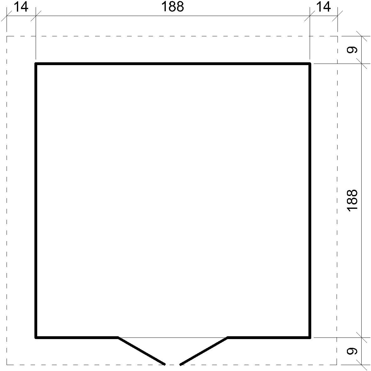 Abri de Jardin en Bois - Stockage extérieur I216xL206xH218 cm/ 3.53 m2 Petit abri à Outils, Local à vélos - TIMBELA M343