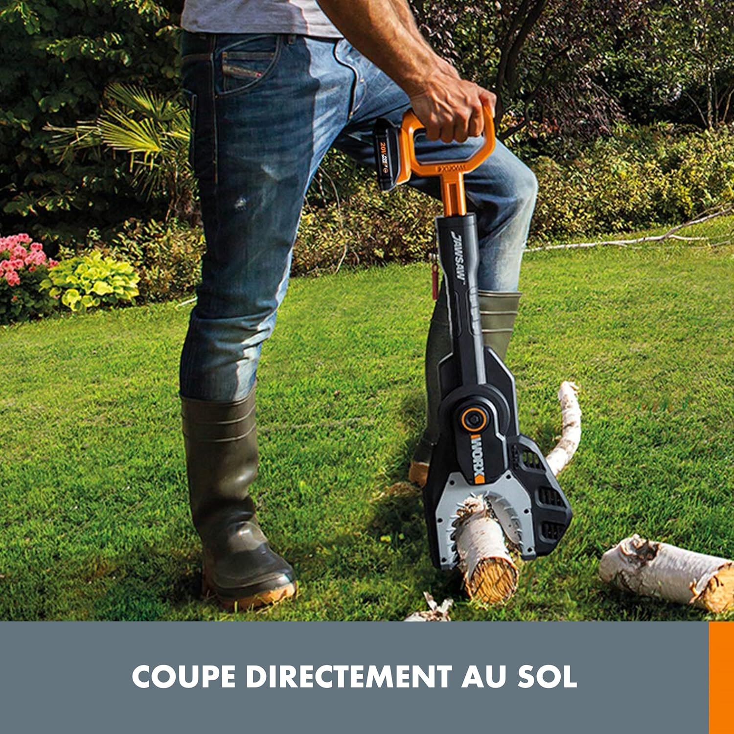 WORX - élagueuse sans fil 20V, guide 15 cm, coupe sécurisée WG329E.9