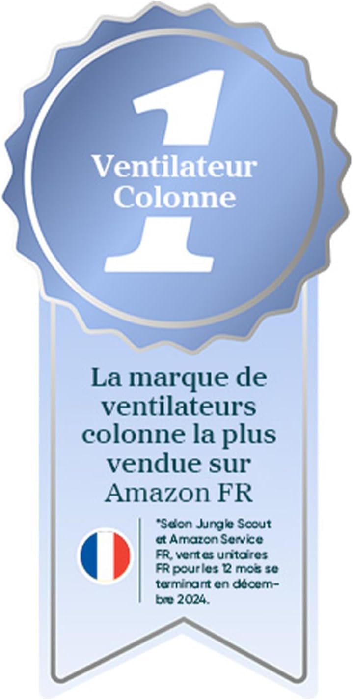 Levoit - Ventilateur colonne série silencieux - 7.9m/s, télécommande, 12 vitesses, oscillation 90°, ajustement hauteur, 