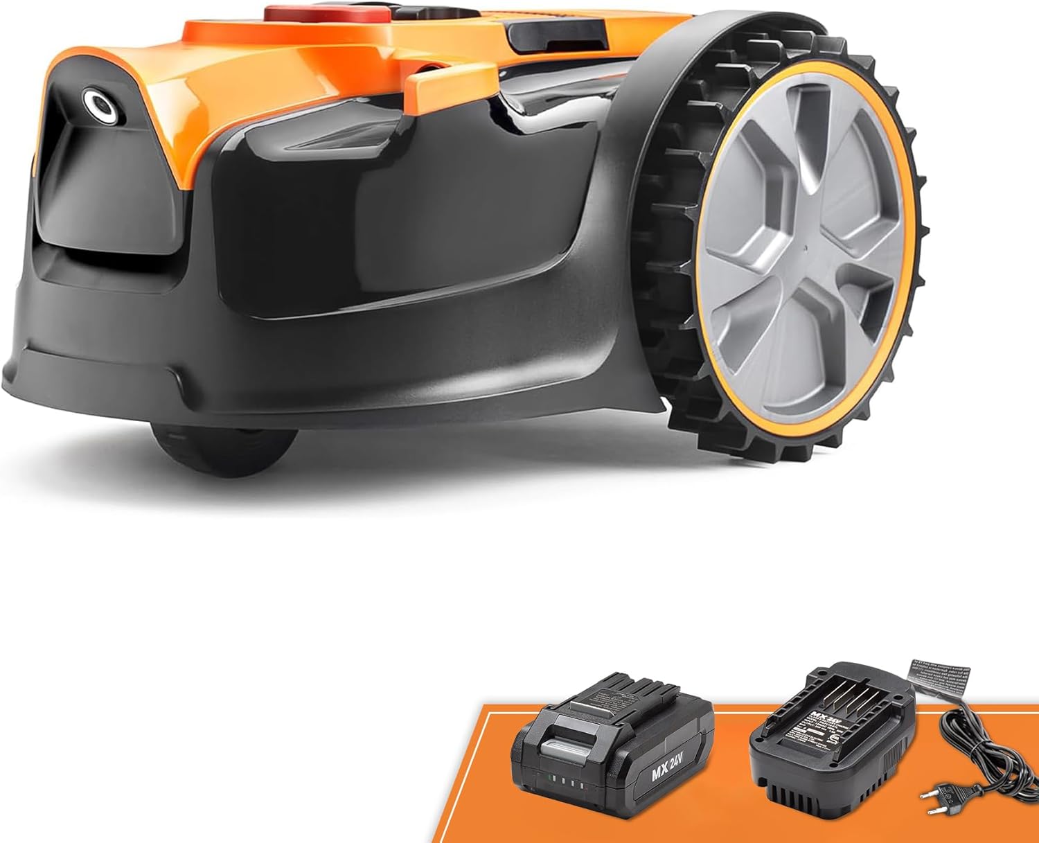 Lawnmaster - OcuMow®16 Robot Tondeuse auto-propulsée, 80m², batterie 2Ah, sans câble, débutant, modèle compact - OcuMow®