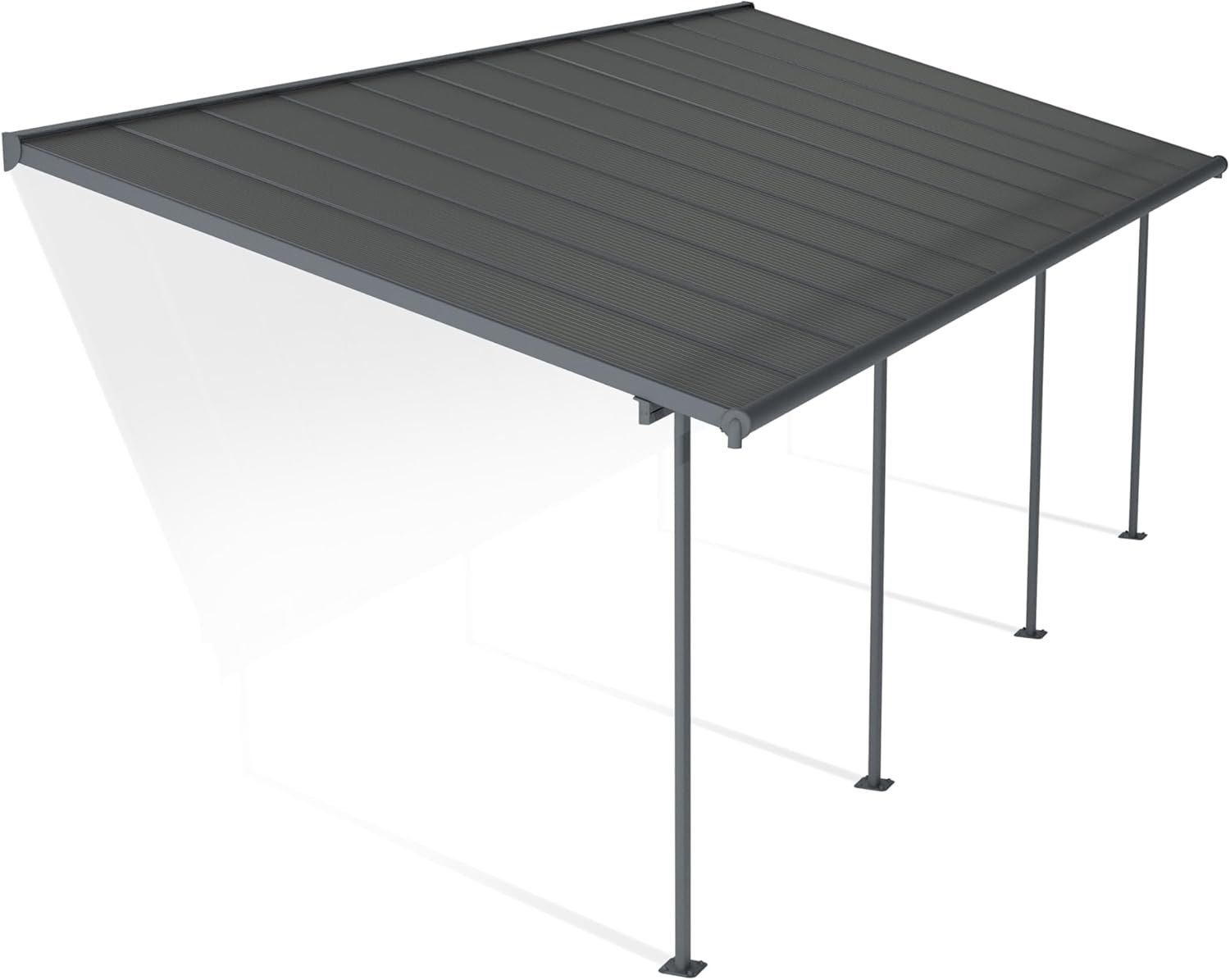 Palram - Capri série - 3x7m pergola adossée alu/polycarbonate, 21.8m², garantie 7 ans