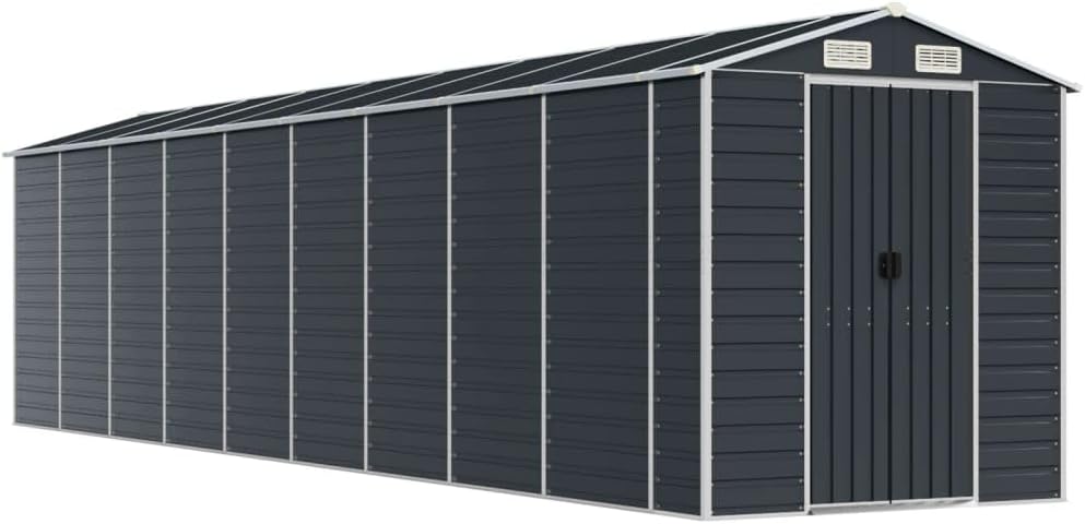 vidaXL Abri de Jardin Anthracite 191x810x198 cm Acier galvanisé