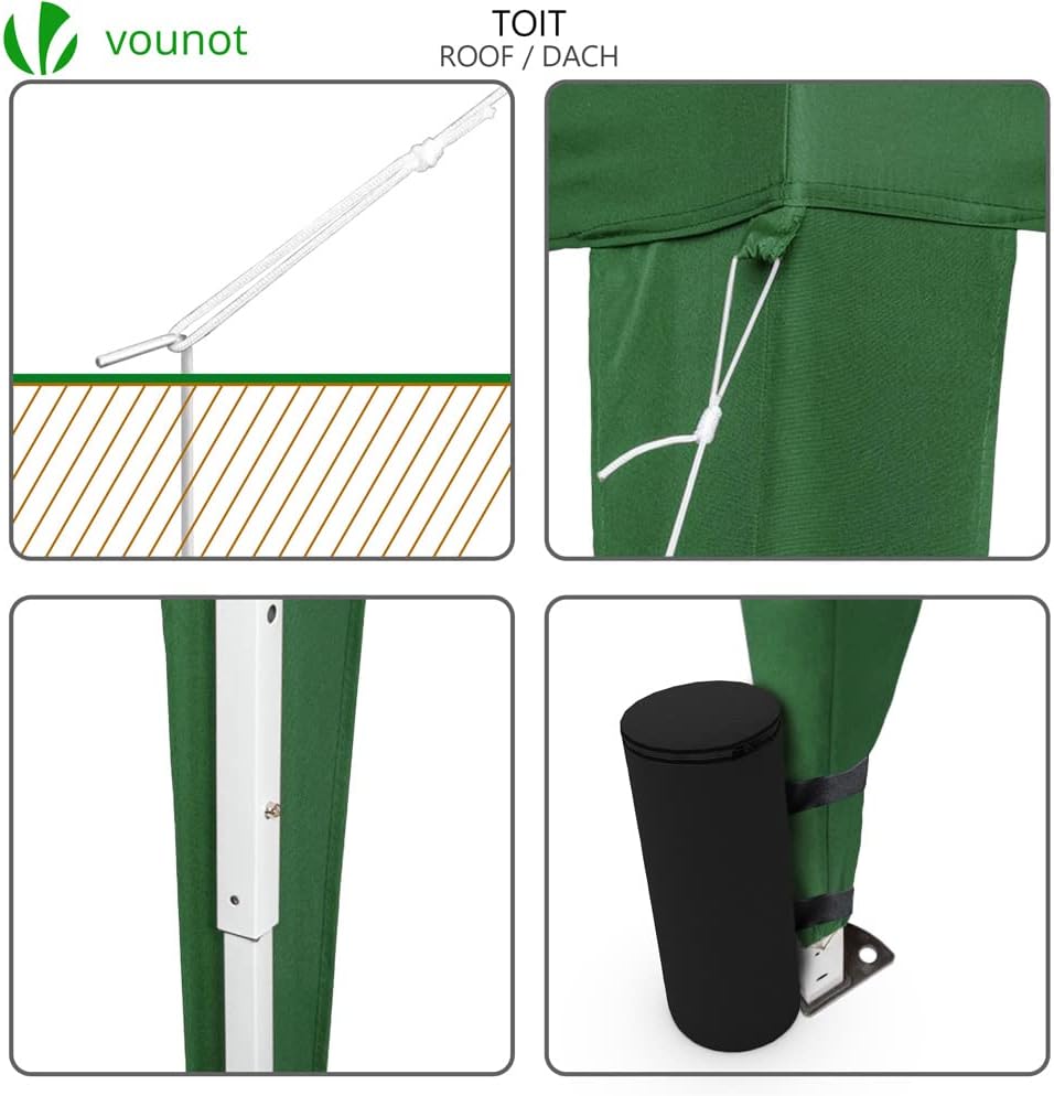 VOUNOT - Tonnelle pliante 3x3m - rapide à monter, sac inclus