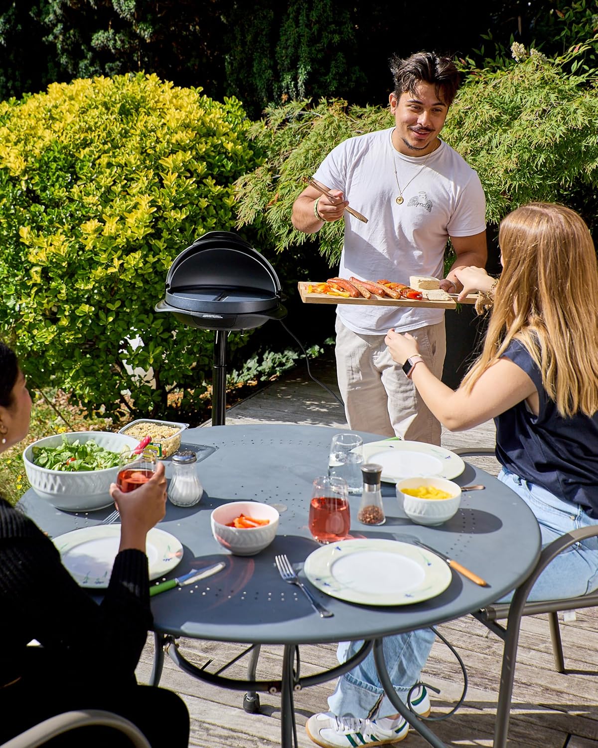 SENYA - Barbecue électrique 2 en 1 - Plaque fonte, couvercle - 2200W - SYCK-G043