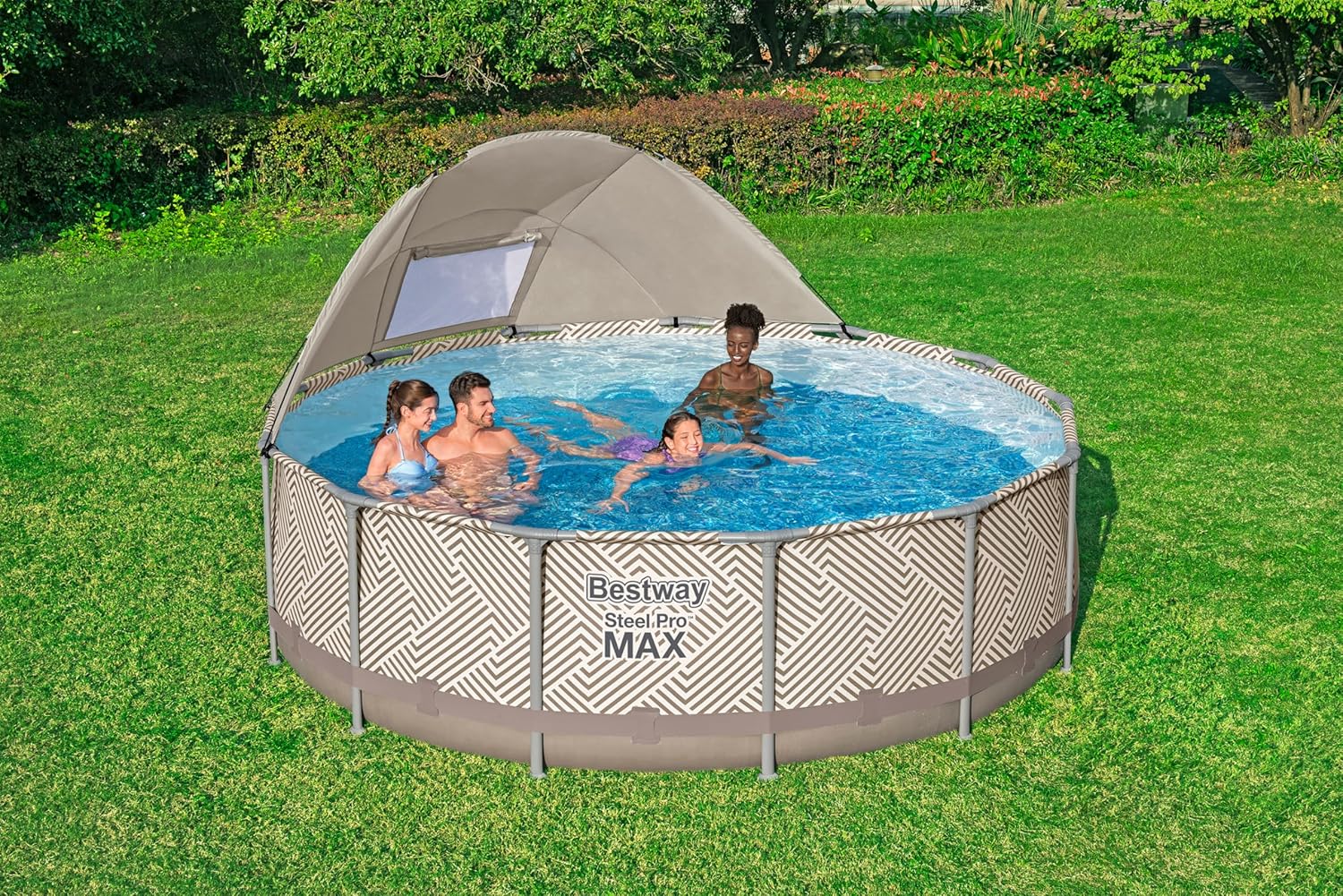 Bestway - Steel Pro Max - 396x107 cm - filtre, bâche, échelle, auvent