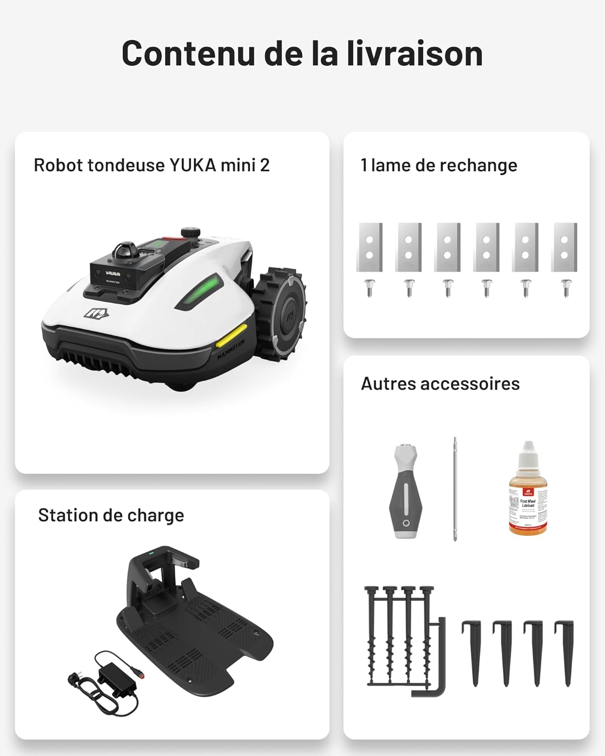 Mammotion - Yuka Mini 2 - 800 m² - navigation LiDAR, IA, DropMow, pente 45% - YUKA Mini 2 800