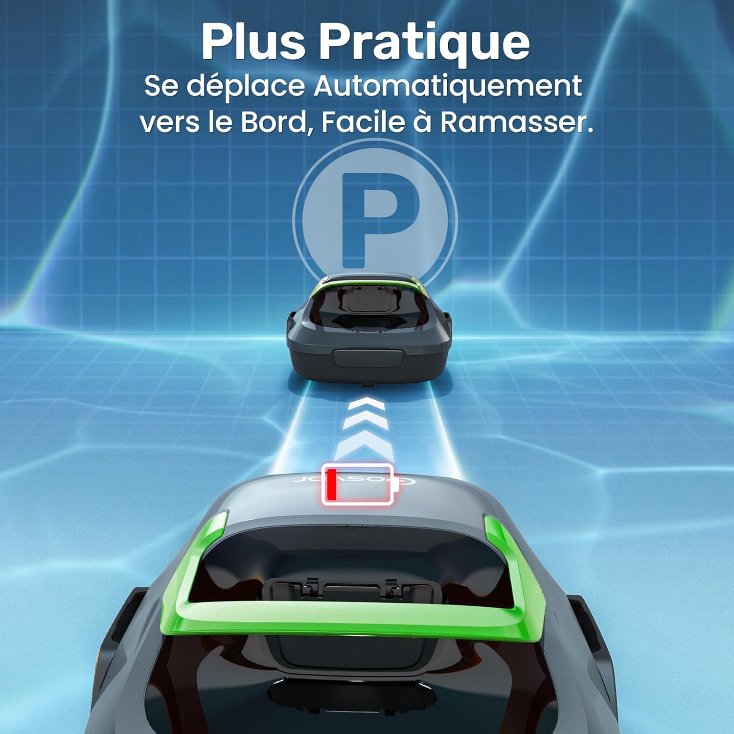 Gosvor Robot Piscine sans Fil, Aspirateur Automatique Piscine Hors Sol, 90 Min d’Autonomie, Retour Automatique, Portable, Robot de Piscine Jusqu’à 80 m²