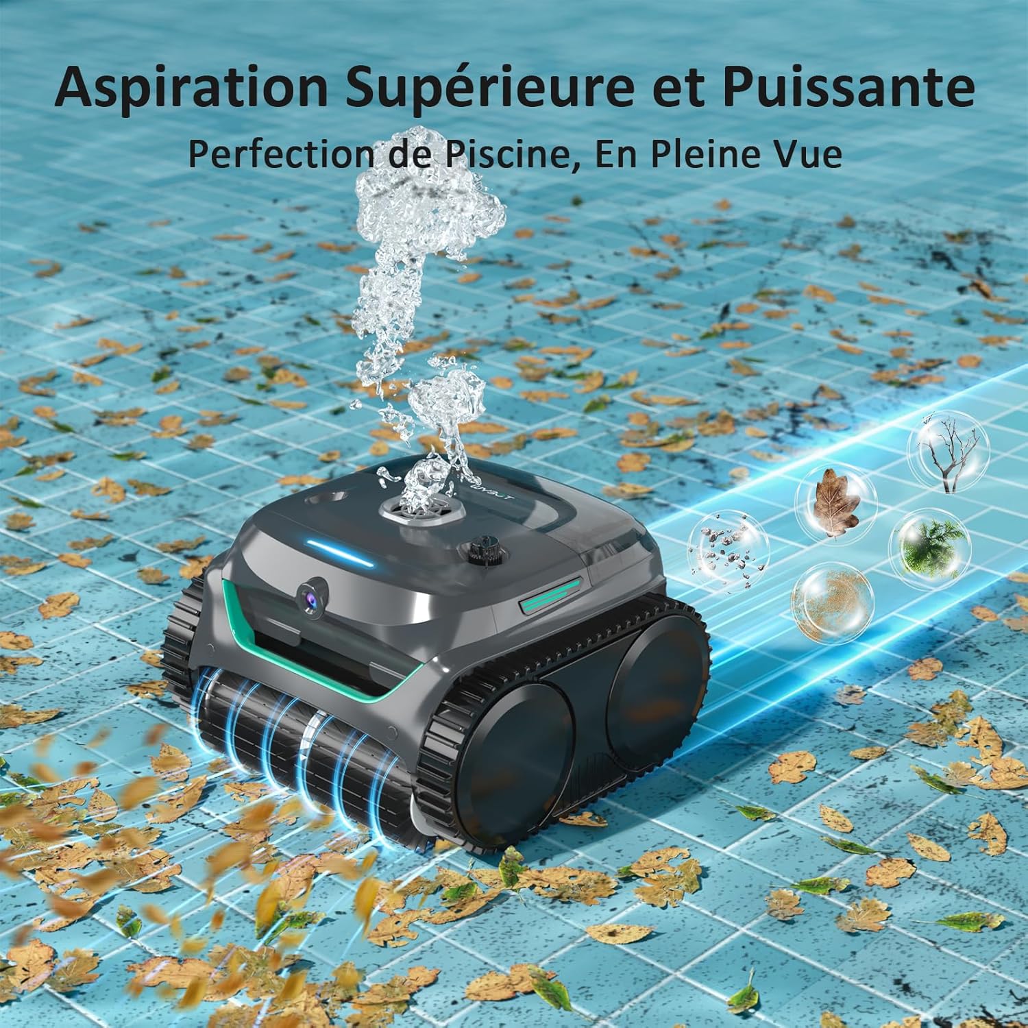WYBOT - Robot piscine C2 Vision AI - 180m² - sol/mur, caméra, sans fil
