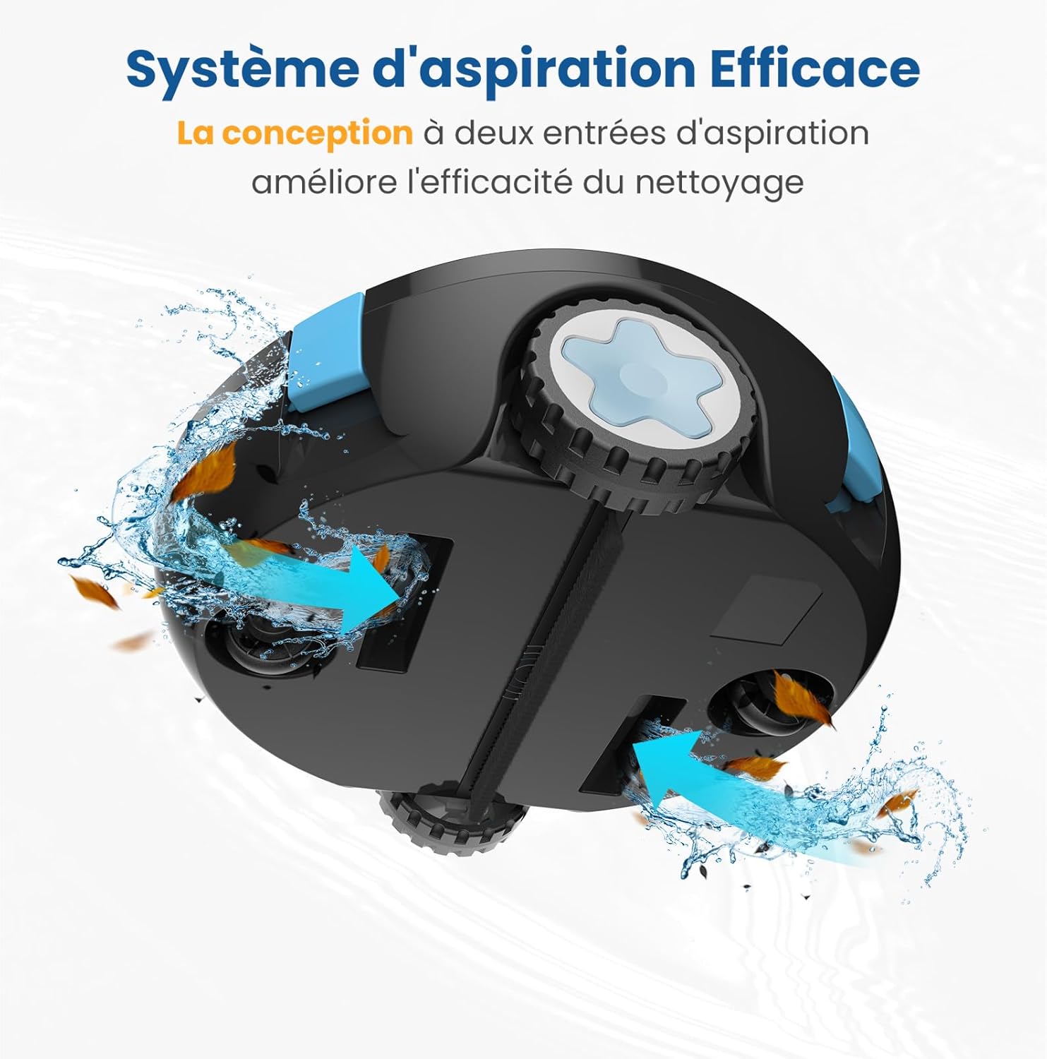 MEDOXA – Robot piscine sans fil, 120 min autonomie, pour 100 m² – Noir