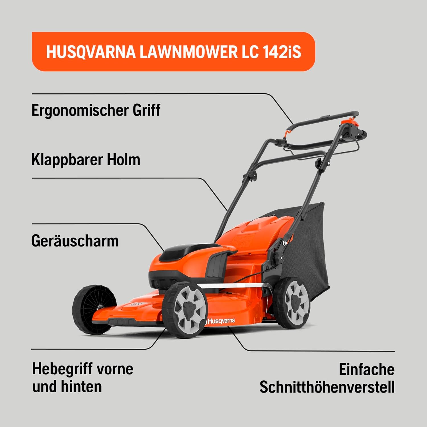 Husqvarna - LC 142iS série - largeur coupe 42cm - batterie puissante - LC 142iS