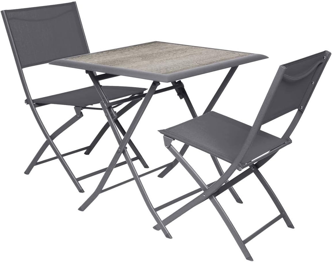 Hespéride - Azua table pliante carrée 2 places gris aluminium