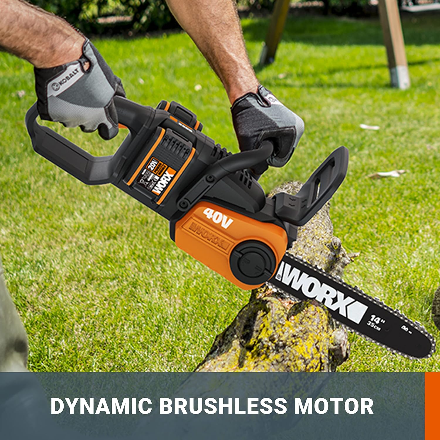 WORX - tronçonneuse sans fil 40V, 35cm, 8m/s, légère WG384E