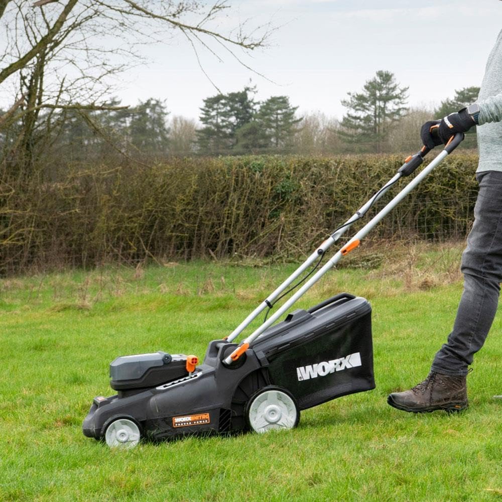 WORX - tondeuse sans fil série WG - 37cm, 40L, 6 hauteurs, 2x4Ah - WG737E