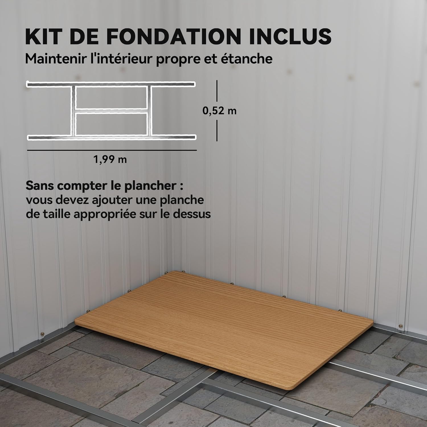 Outsunny Abri de Jardin en Acier galvanisé L 2,77 m² avec kit de Fondation 213 x 130 x 172 cm, cabane de Jardin cabanon Rangement Outils Portes coulissantes verrouillables et aérations, Vert
