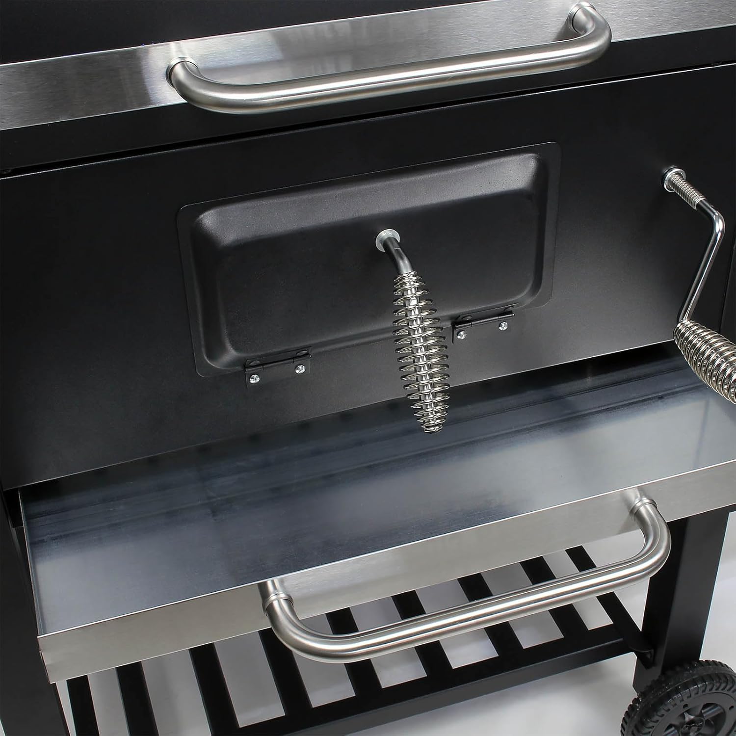 Wiltec - chariot barbecue - 1130x475x1000mm - thermomètre, anti-feu, rangement