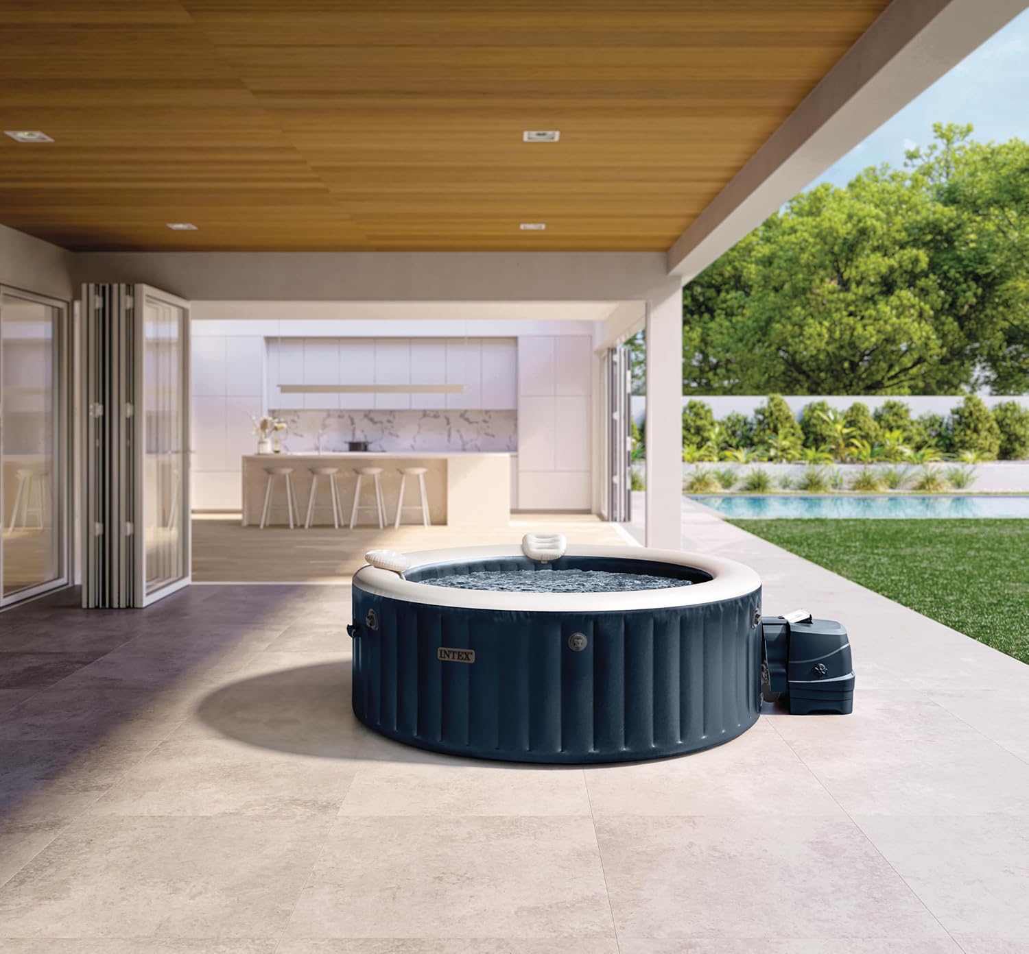 Intex - Pure Spa série 4 places - Bleu Navy - Gonflable, chauffant - 28430NP