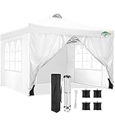 Cobizi Tonnelle 3 x 3, protection UV 50+, pliable, 3 x 3, étanche, stable, résistante à l'hiver, avec 4 parois latérales.