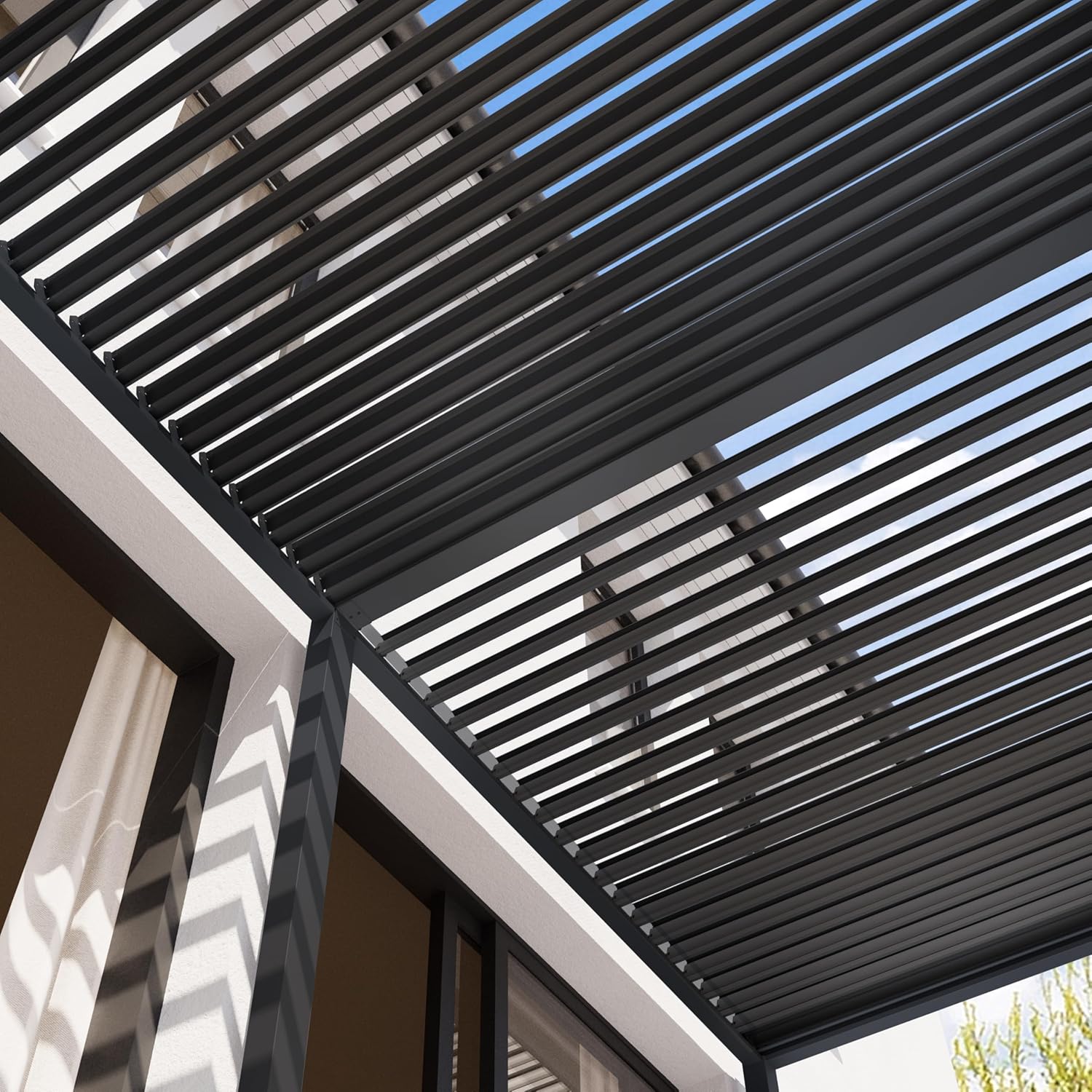 PRIMEYARD - Pergola série acier/aluminium - 3x6 m - lames orientables